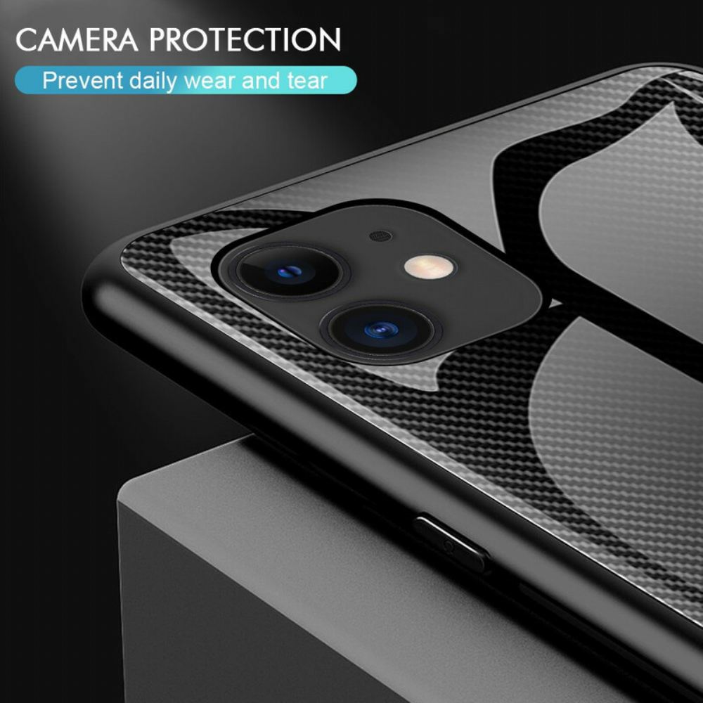 Kryt Na iPhone 12 / 12 Pro Klasické Tvrzené Sklo Z Uhlíkových Vláken