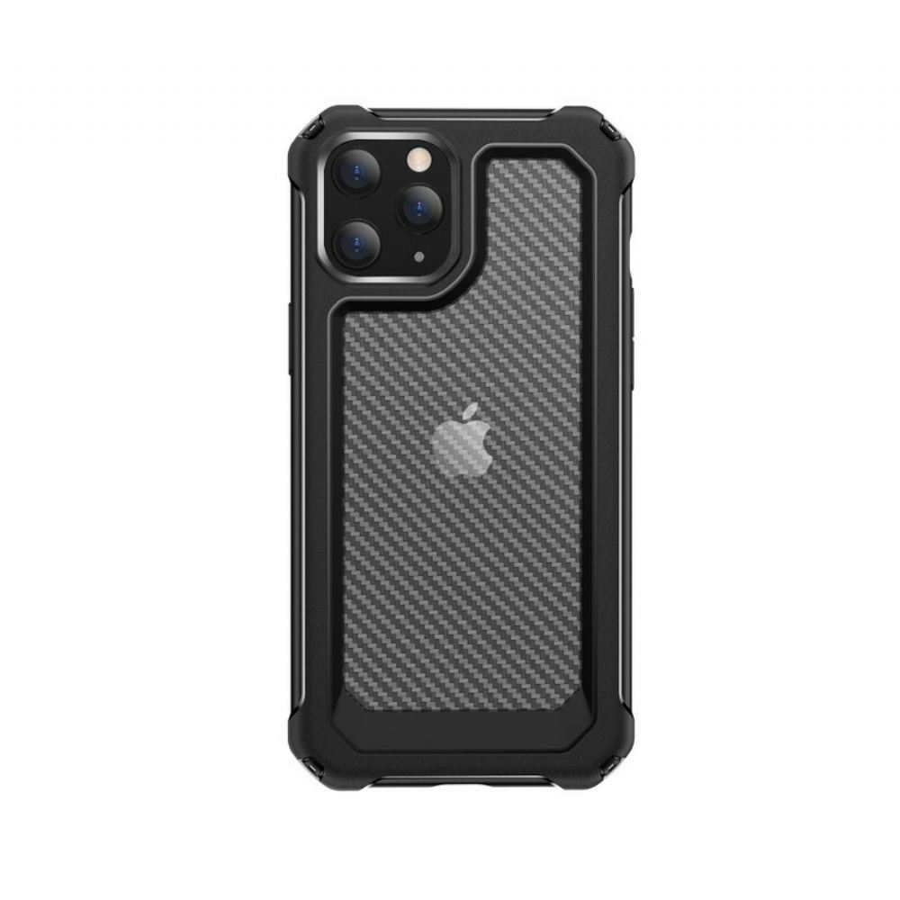 Kryt Na iPhone 12 / 12 Pro Transparentní Textura Uhlíkových Vláken