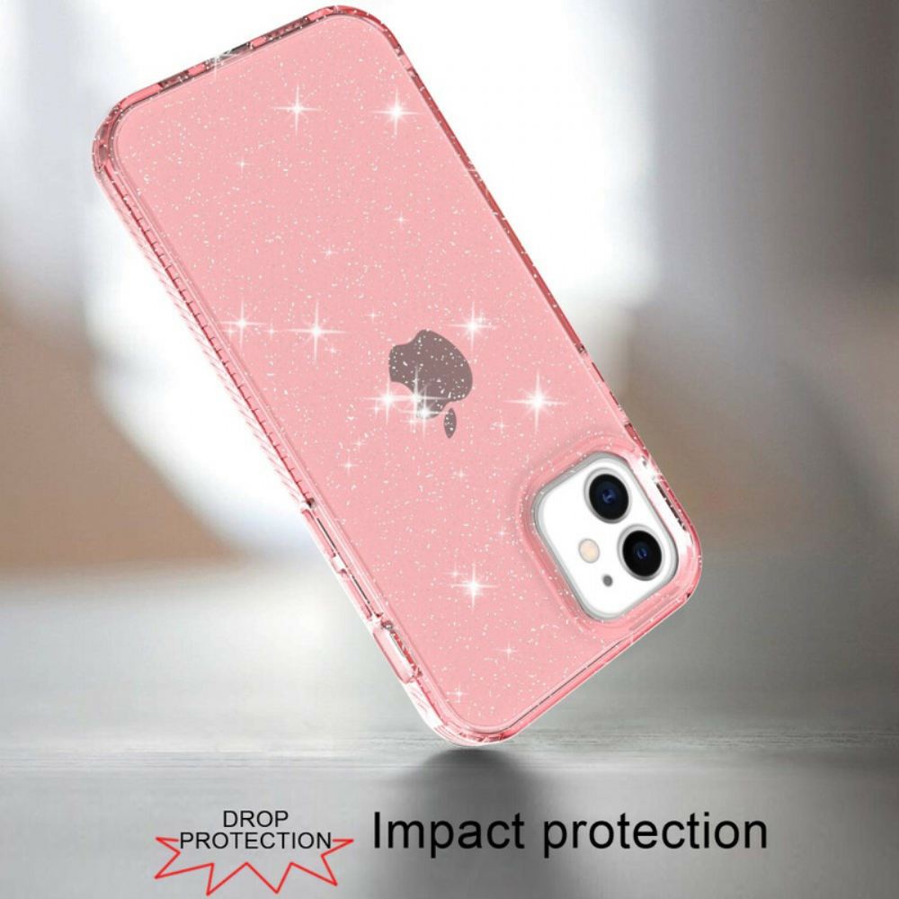 Kryt Na iPhone 12 / 12 Pro Čiré Třpytky Zesílené