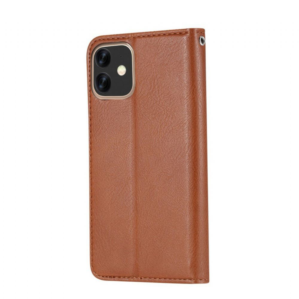 Kryty Na Mobil Na iPhone 12 / 12 Pro Flipové Pouzdro Držák Karet Z Umělé Kůže