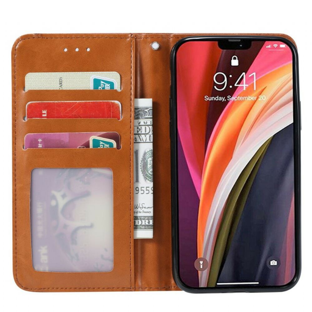 Kryty Na Mobil Na iPhone 12 / 12 Pro Flipové Pouzdro Držák Karet Z Umělé Kůže