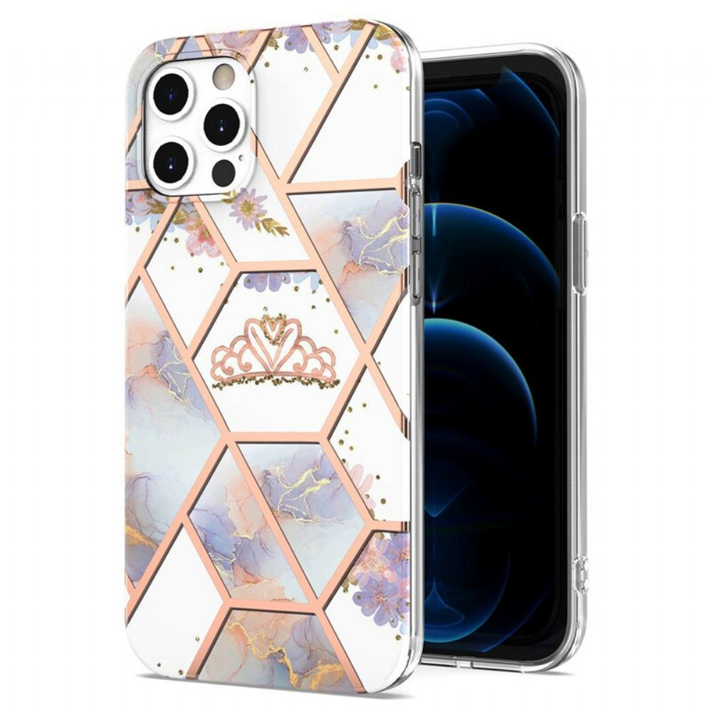 Kryty Na Mobil Na iPhone 12 / 12 Pro Mramorovaná Koruna