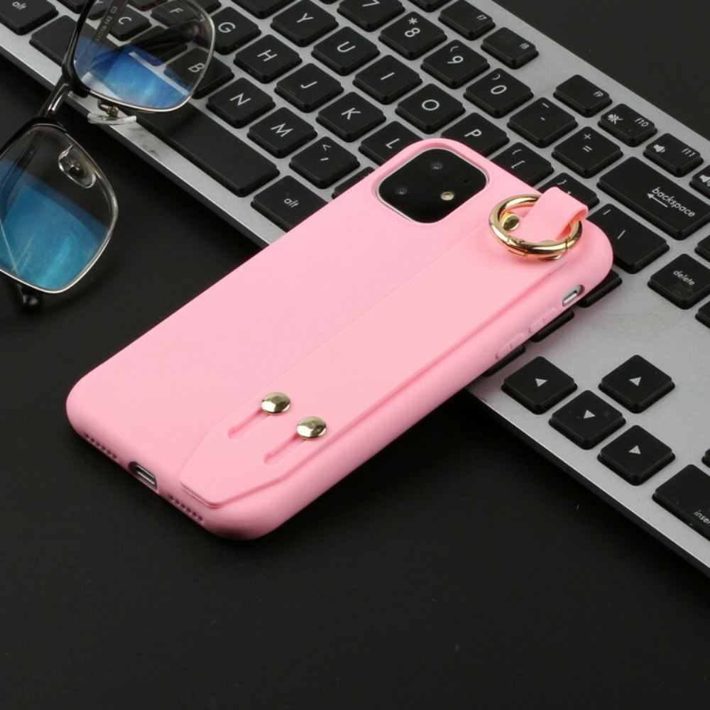 Kryty Na Mobil Na iPhone 12 / 12 Pro Silikon S Podpůrným Páskem