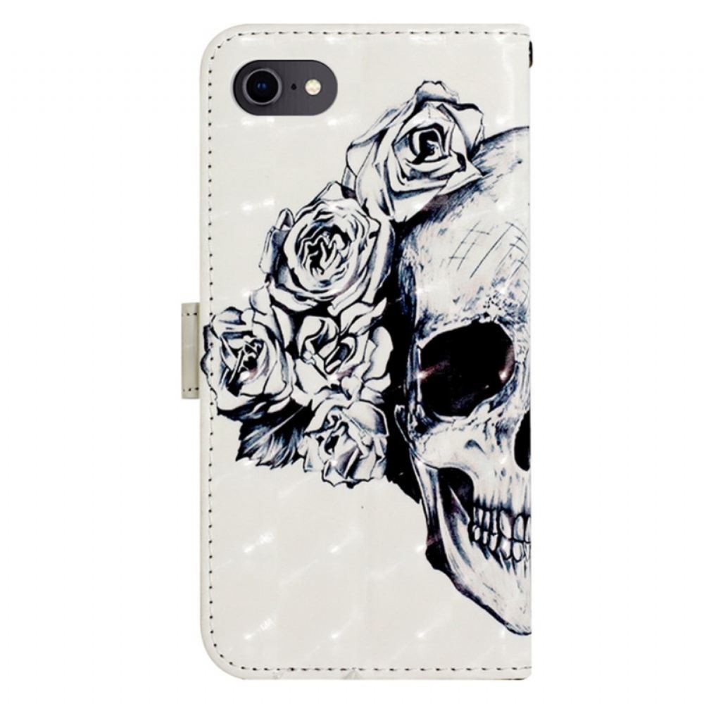Flipové Pouzdro Na iPhone SE 3 / SE 2 / 8 / 7 Květinová Lebka
