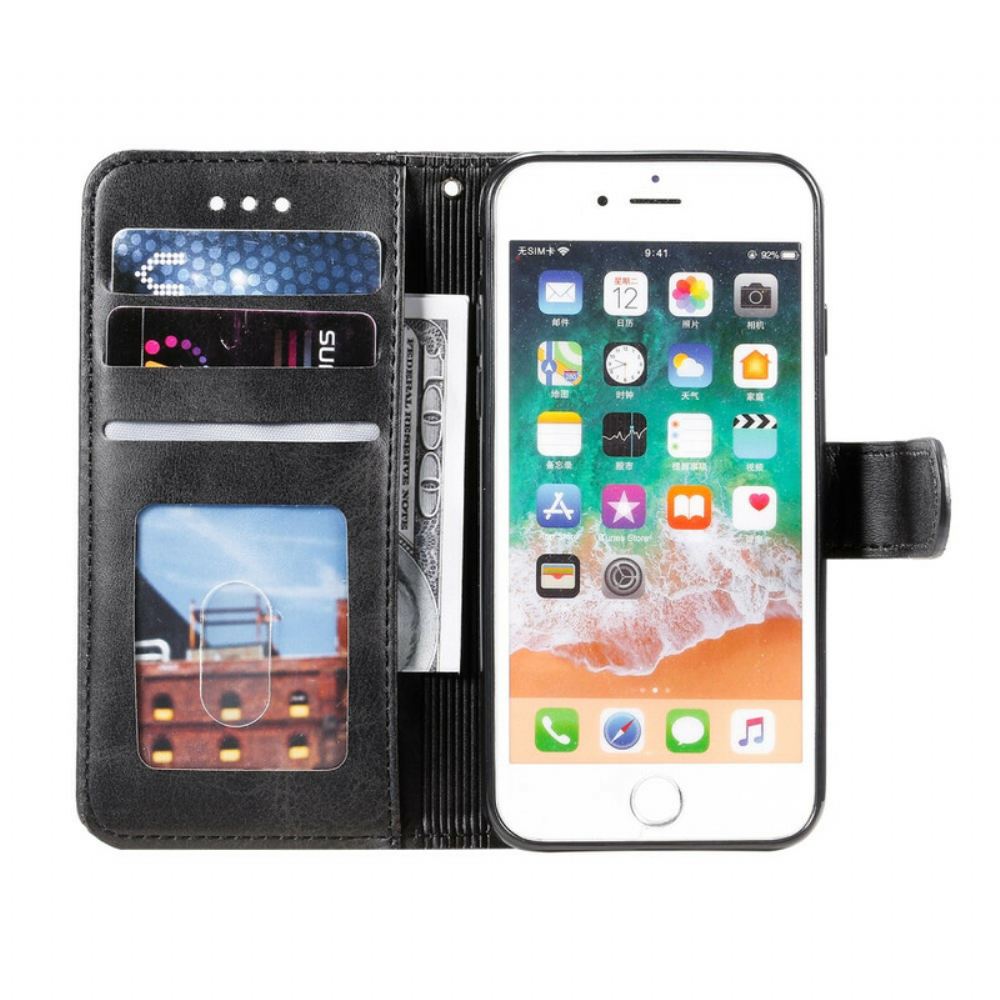 Kožené Pouzdro Na iPhone SE 3 / SE 2 / 8 / 7 Diamanty Z Umělé Kůže