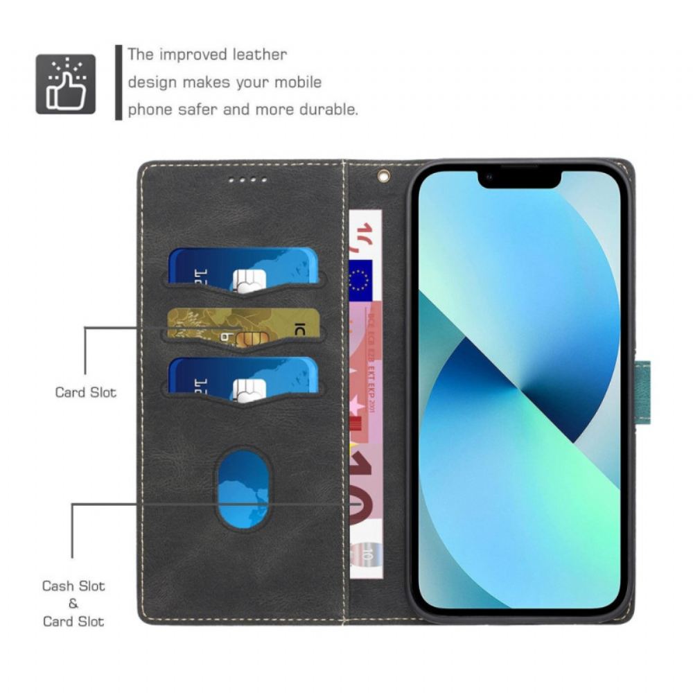 Kožené Pouzdro Na iPhone SE 3 / SE 2 / 8 / 7 Dvoubarevná Oboustranná Spona