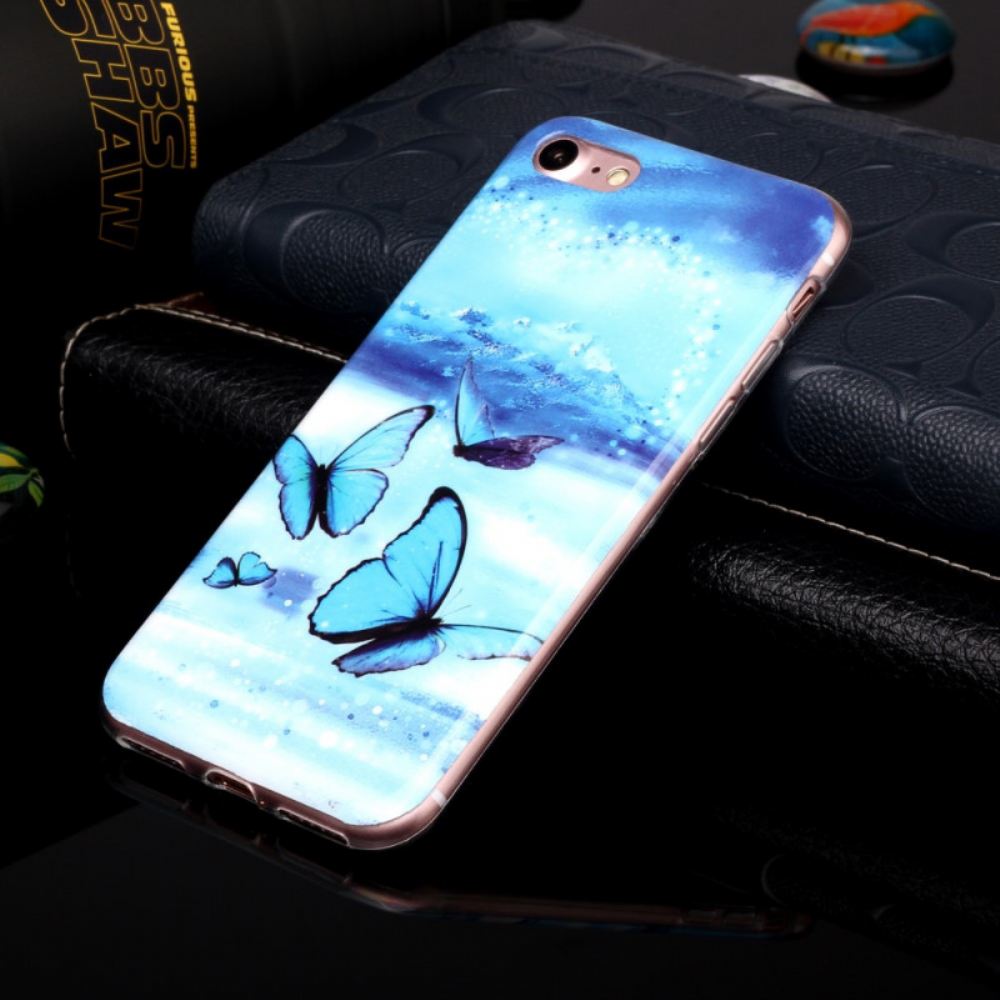 Kryt Na iPhone SE 3 / SE 2 / 8 / 7 Fluorescenční Motýli