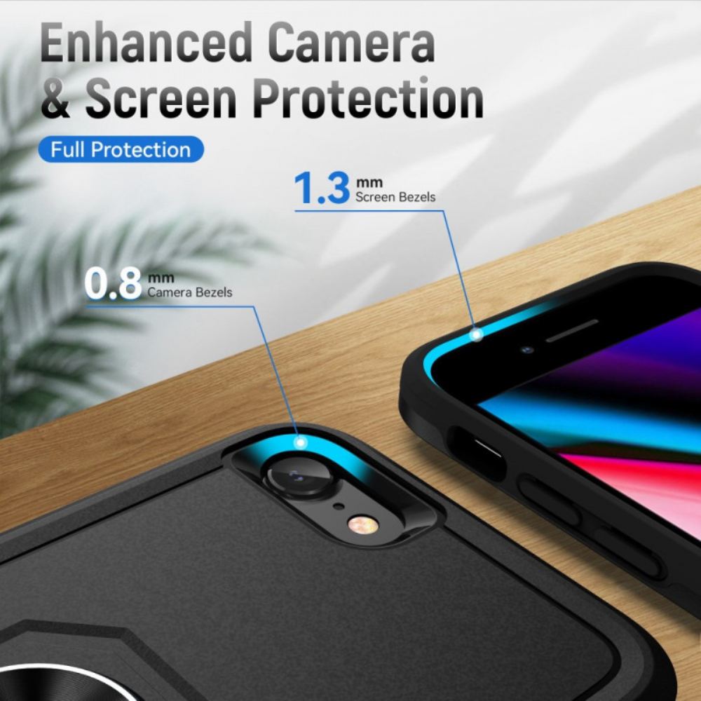 Kryt Na iPhone SE 3 / SE 2 / 8 / 7 Kovový Efekt Prstencové Podpěry