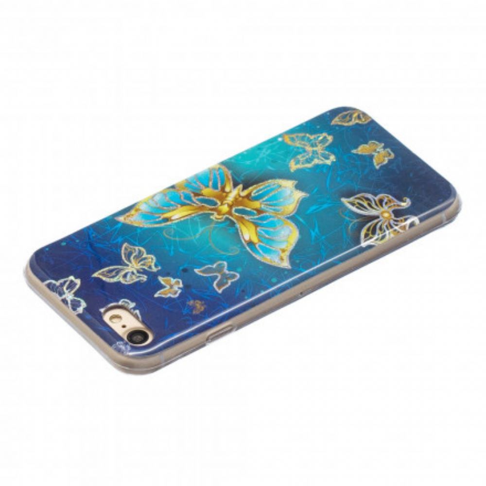 Kryt Na iPhone SE 3 / SE 2 / 8 / 7 Motýli S Třpytivým Designem