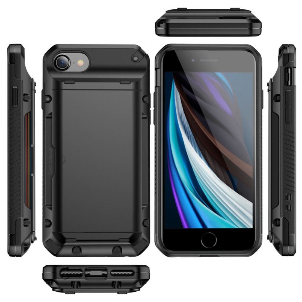 Kryt Na iPhone SE 3 / SE 2 / 8 / 7 Přihrádka 4 Držitelé Karet