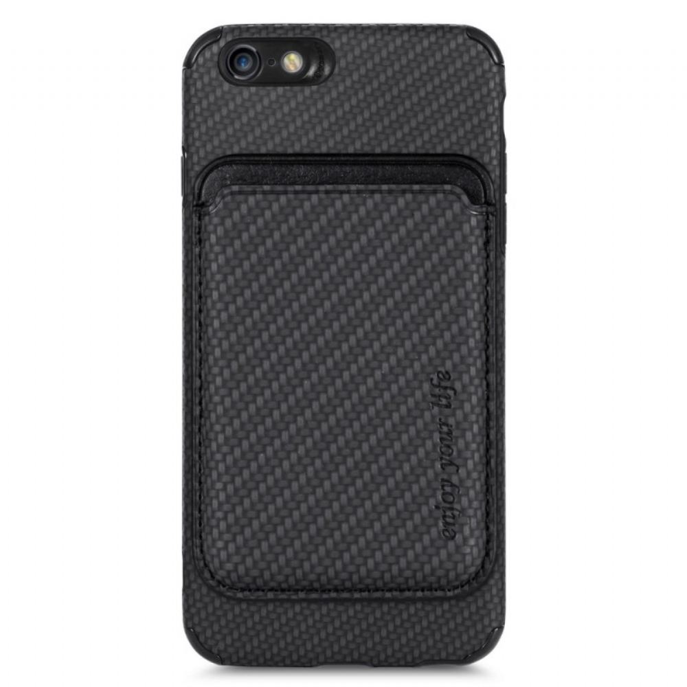 Kryt Na iPhone SE 3 / SE 2 / 8 / 7 Vyjímatelný Držák Karet Z Uhlíkových Vláken