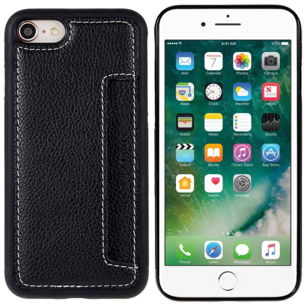 Kryty Na Mobil Na iPhone SE 3 / SE 2 / 8 / 7 Kožený Držák Karet S Efekty Roar