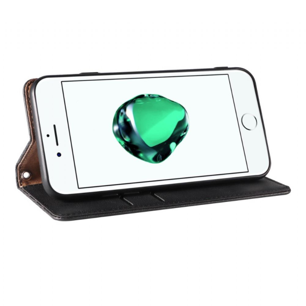 Kryty Na Mobil Na iPhone SE 3 / SE 2 / 8 / 7 Na Lana Flipové Pouzdro Strappy Retro