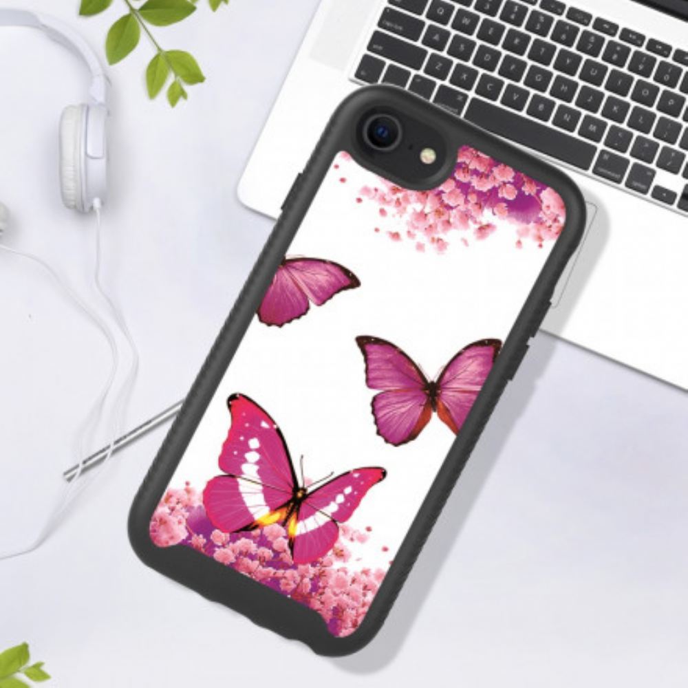 Kryty Na Mobil Na iPhone SE 3 / SE 2 / 8 / 7 Ochranný Dvojitá Ochrana Proti Motýlům