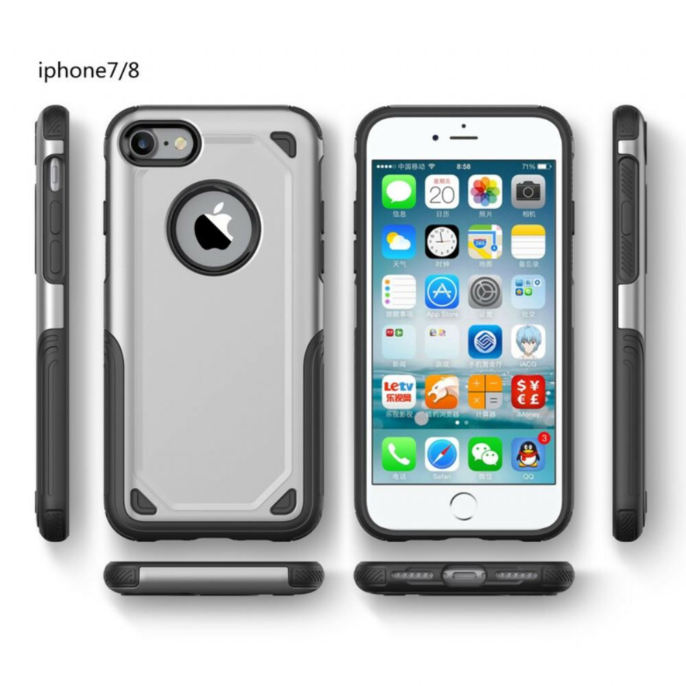 Kryty Na Mobil Na iPhone SE 3 / SE 2 / 8 / 7 Zbroj S Kovovým Efektem
