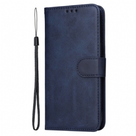 Kožený Kryt Oppo Reno 13 Pro 5g Řemínek Z Obyčejné Umělé Kůže