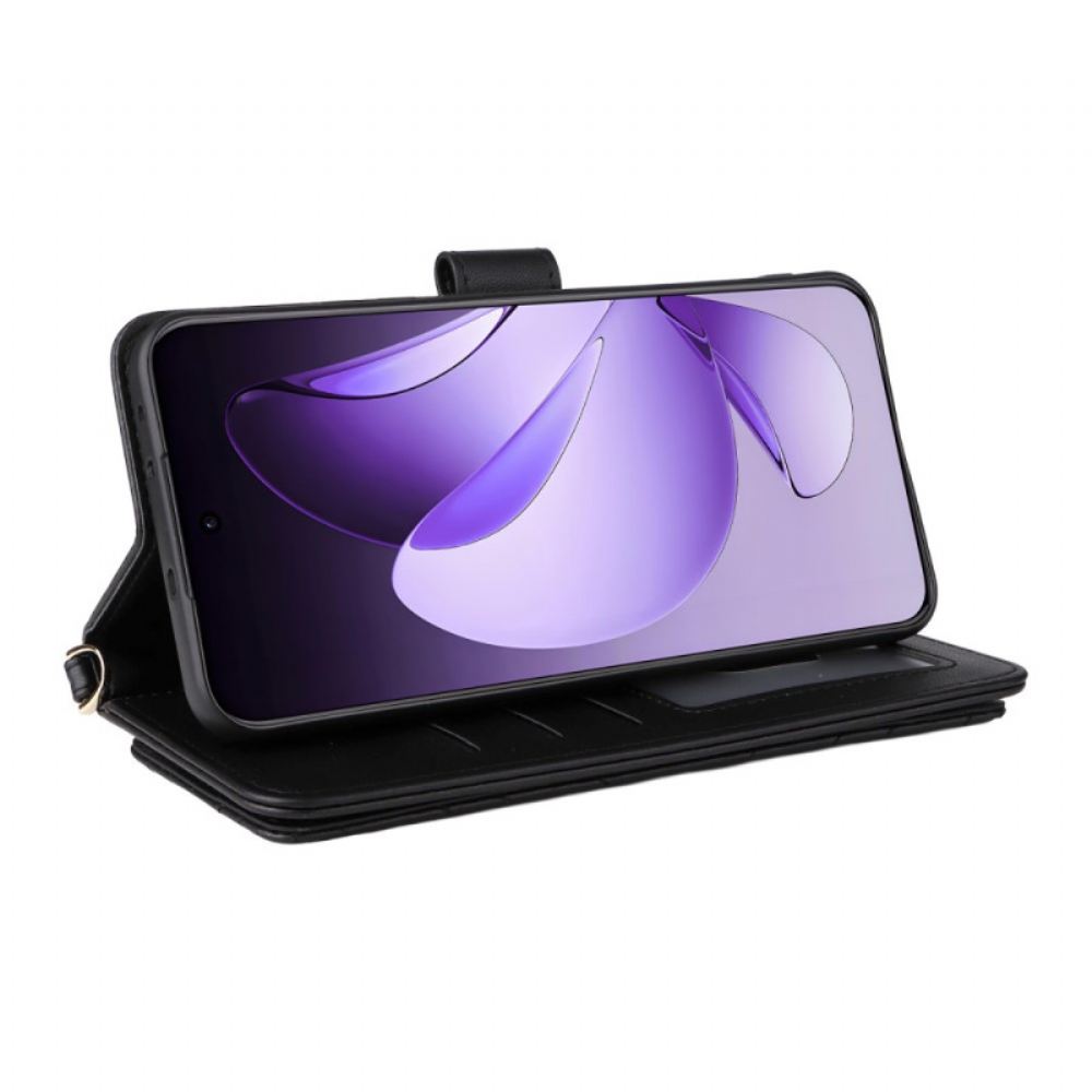 Peněženková Pouzdra Oppo Reno 13 Pro 5g Ramenní Popruh S Retro Designem