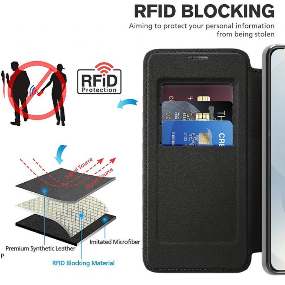 Kožené Pouzdro Folio Na Samsung Galaxy S25 5g Edge Kompatibilní S Magsafe A Rfid Blokováním