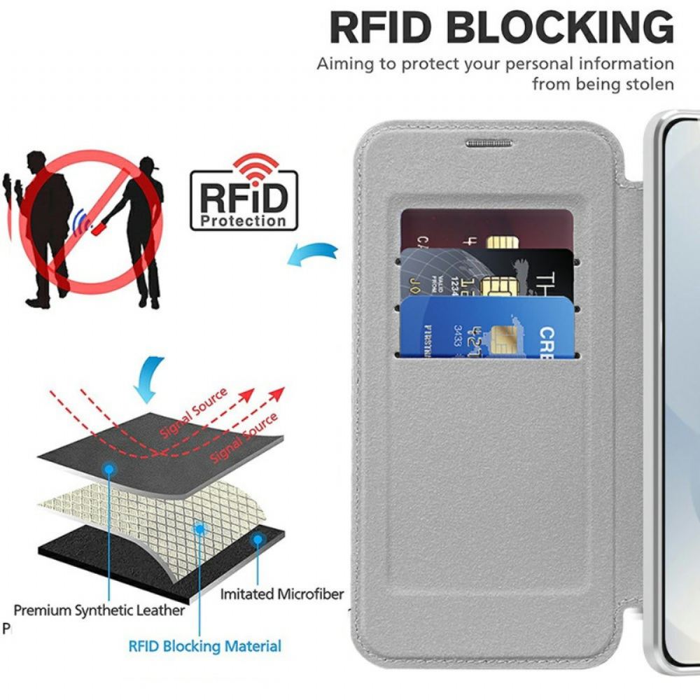 Kožené Pouzdro Folio Samsung Galaxy S25 5g Edge Prošívaná Kompatibilní S Magsafe