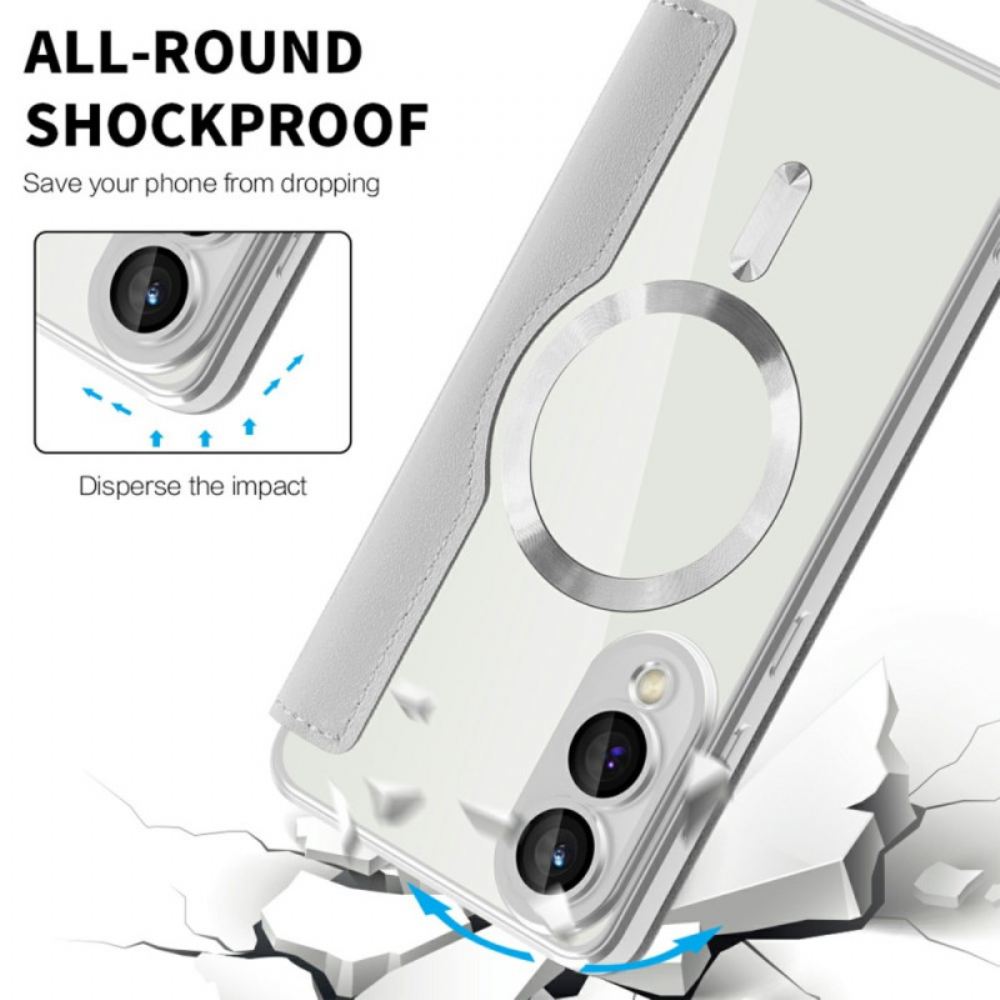 Kožené Pouzdro Folio Samsung Galaxy S25 5g Edge Prošívaná Kompatibilní S Magsafe