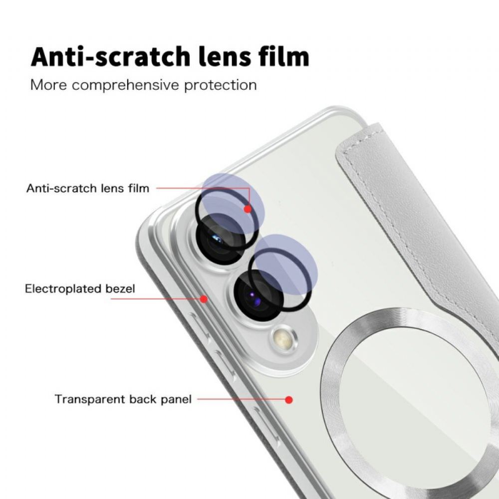 Kožené Pouzdro Folio Samsung Galaxy S25 5g Edge Prošívaná Kompatibilní S Magsafe