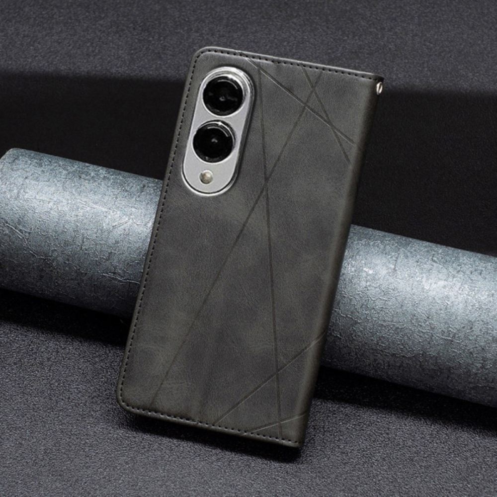 Kožené Pouzdro Samsung Galaxy S25 5g Edge Kryty Na Mobil Geometrický Vzor