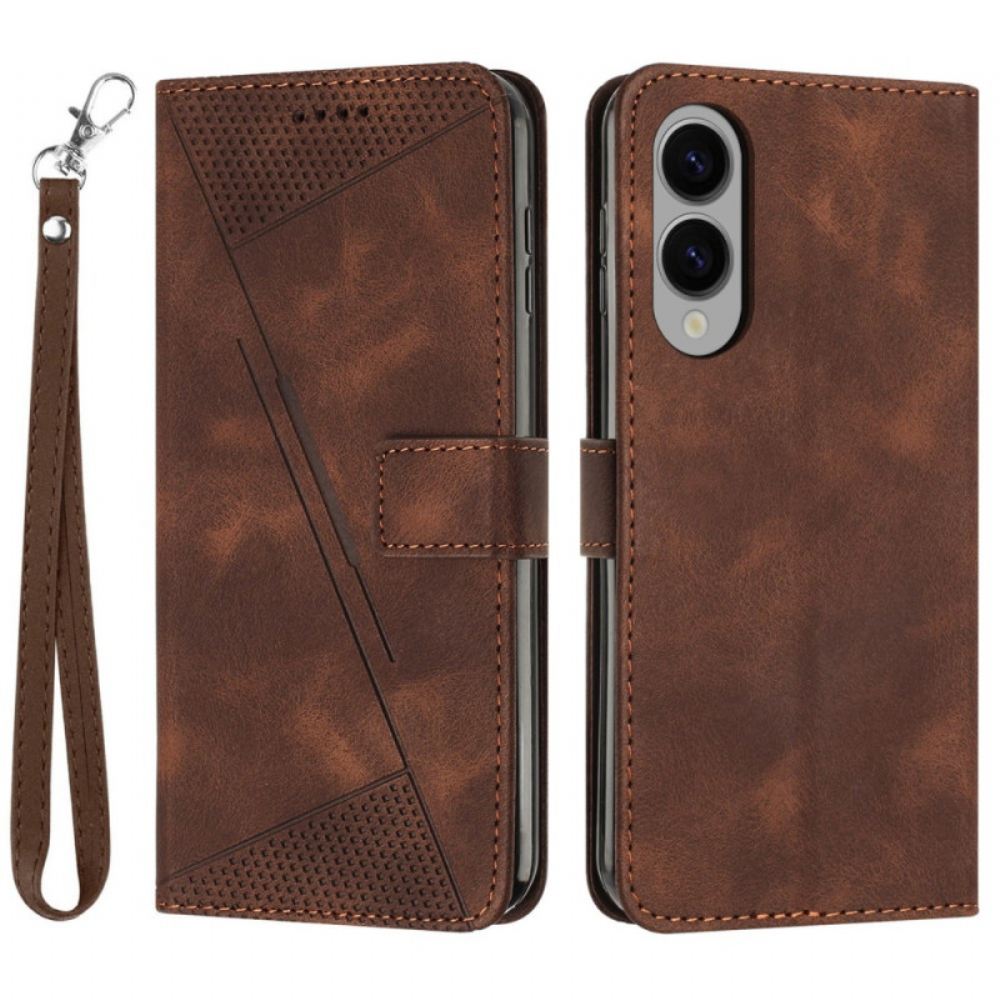 Kožený Kryt Na Samsung Galaxy S25 5g Edge Geometrický Design