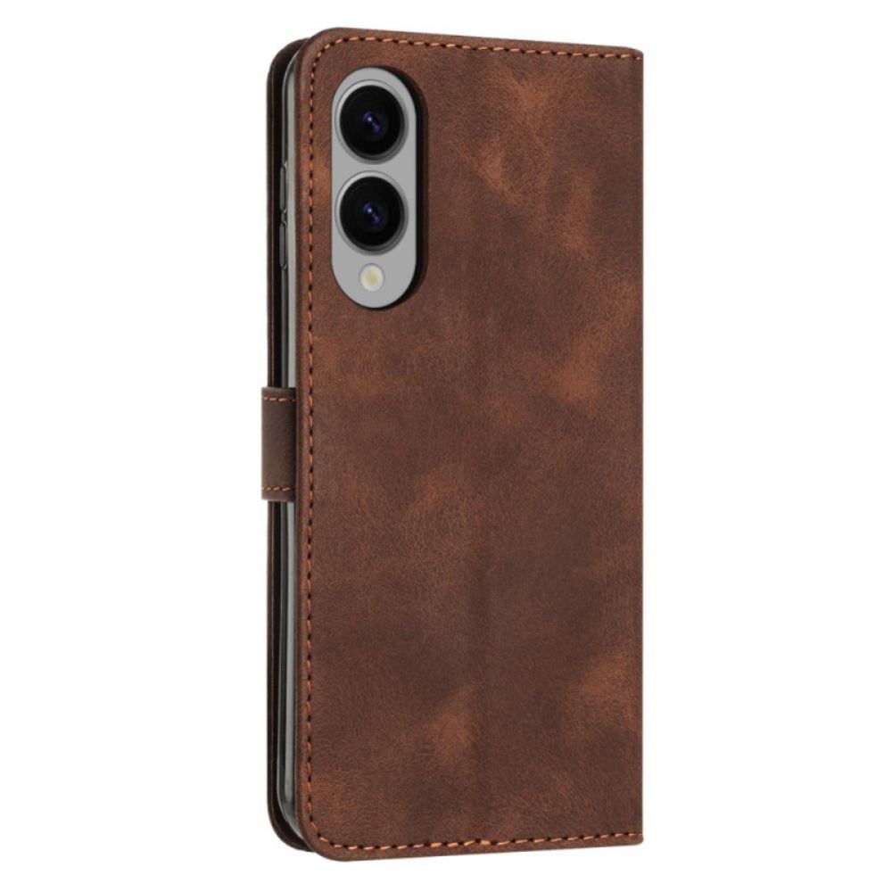 Kožený Kryt Na Samsung Galaxy S25 5g Edge Geometrický Design