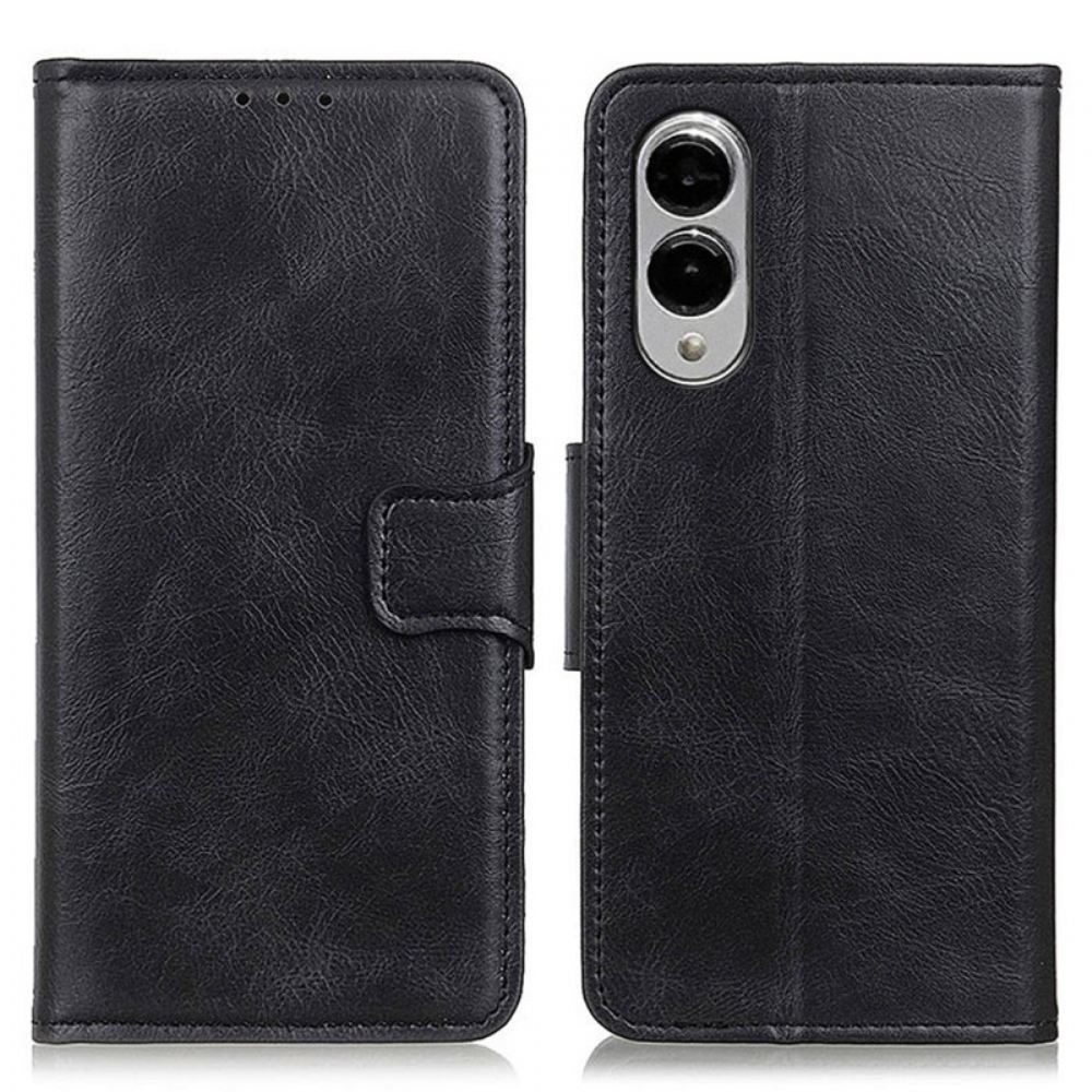 Kožený Kryt Na Samsung Galaxy S25 5g Edge Hnědožlutý Design