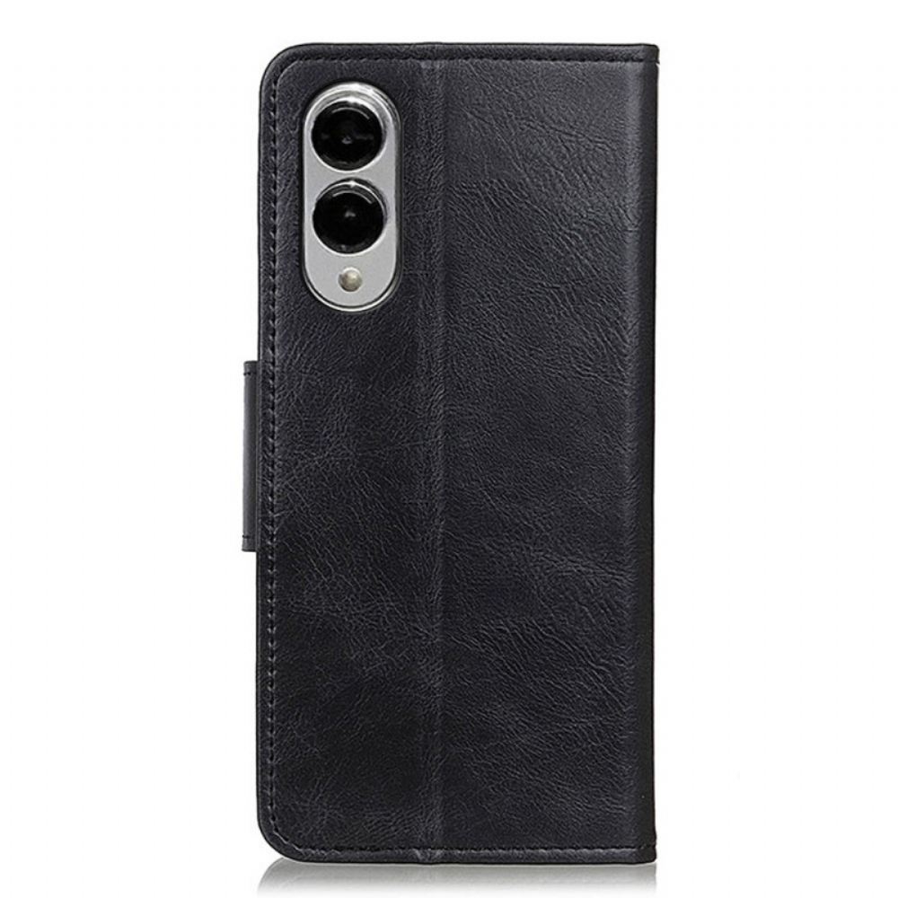 Kožený Kryt Na Samsung Galaxy S25 5g Edge Hnědožlutý Design