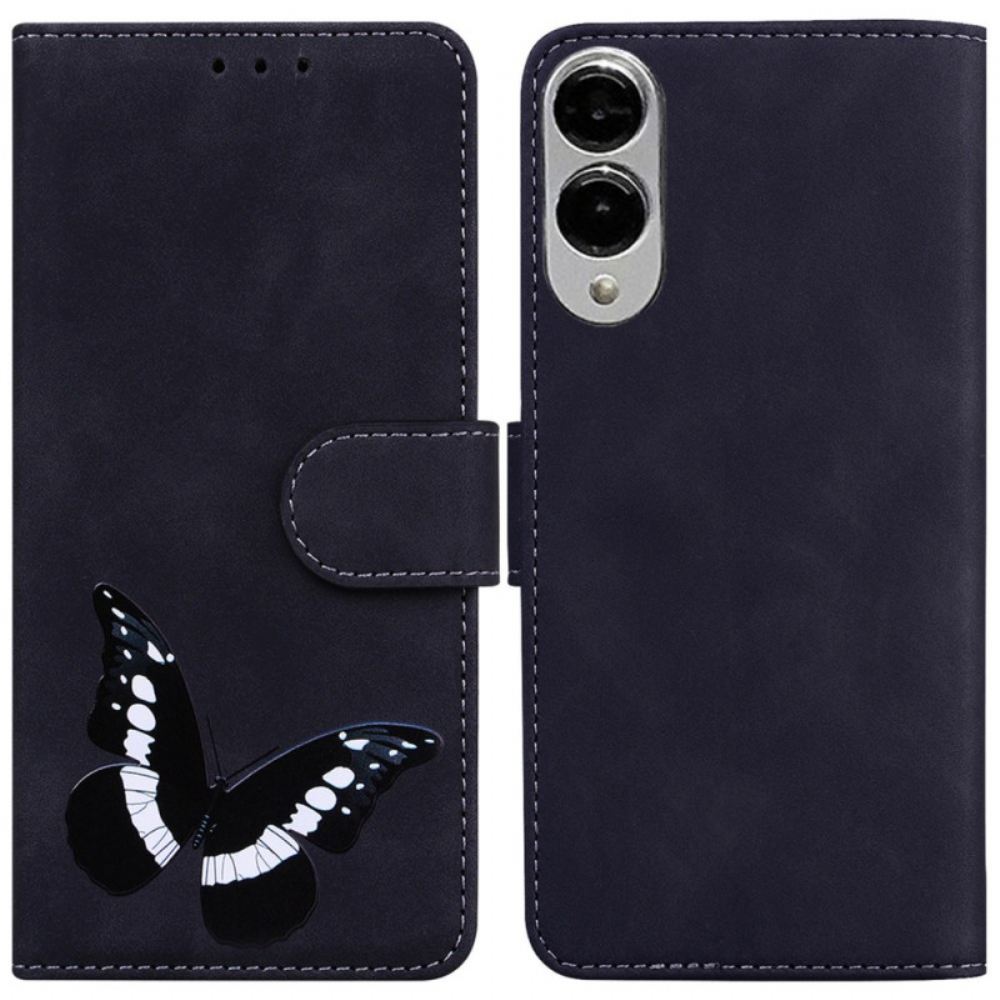 Kožený Kryt Na Samsung Galaxy S25 5g Edge Motýl