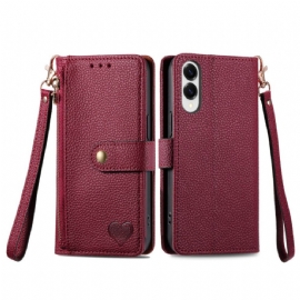 Kožený Kryt Na Samsung Galaxy S25 5g Edge Rfid Vzor Se Srdcem