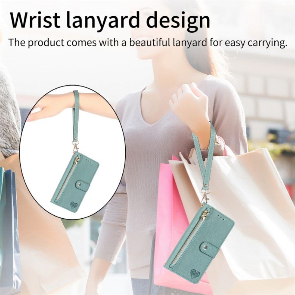 Kožený Kryt Na Samsung Galaxy S25 5g Edge Rfid Vzor Se Srdcem