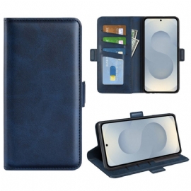 Kožený Kryt Samsung Galaxy S25 5g Edge Dvojitá Magnetická Spona