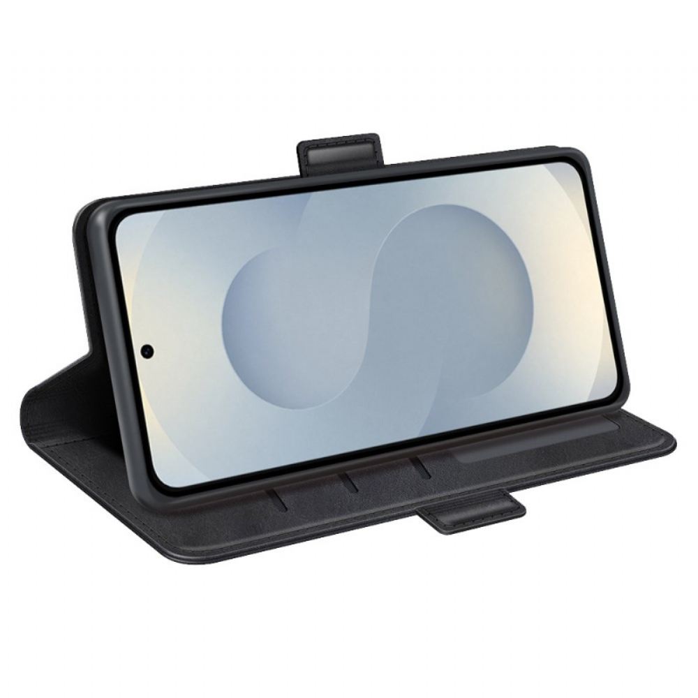 Kožený Kryt Samsung Galaxy S25 5g Edge Dvojitá Magnetická Spona