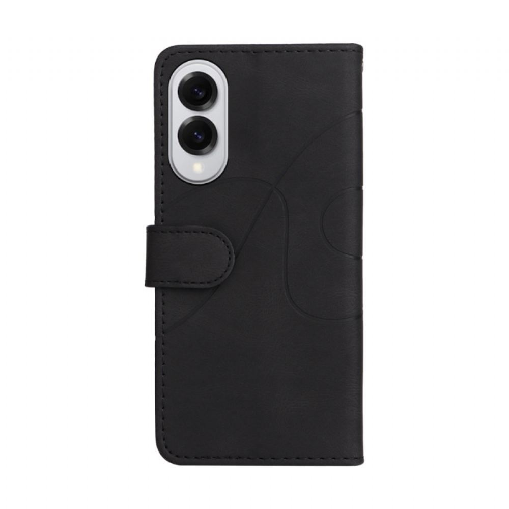 Kožený Kryt Samsung Galaxy S25 5g Edge Dvoubarevné Vlnění