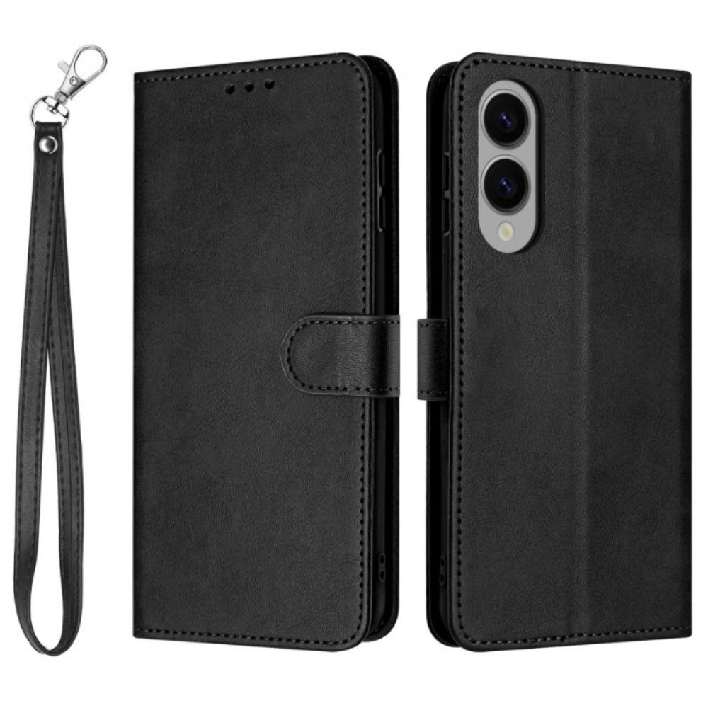 Kožený Kryt Samsung Galaxy S25 5g Edge Kožený Efekt S Popruhem