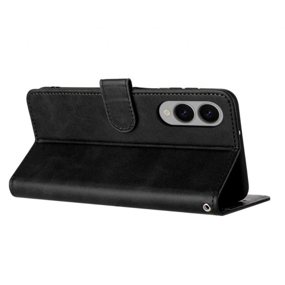 Kožený Kryt Samsung Galaxy S25 5g Edge Kožený Efekt S Popruhem