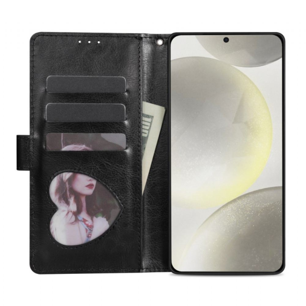 Kožený Kryt Samsung Galaxy S25 5g Edge Flitrovaná Peněženka