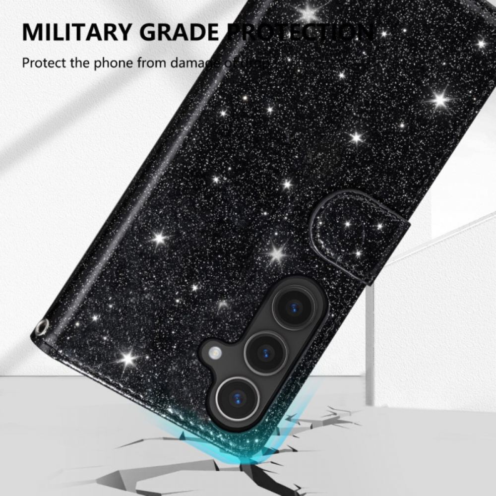 Kožený Kryt Samsung Galaxy S25 5g Edge Flitrovaná Peněženka