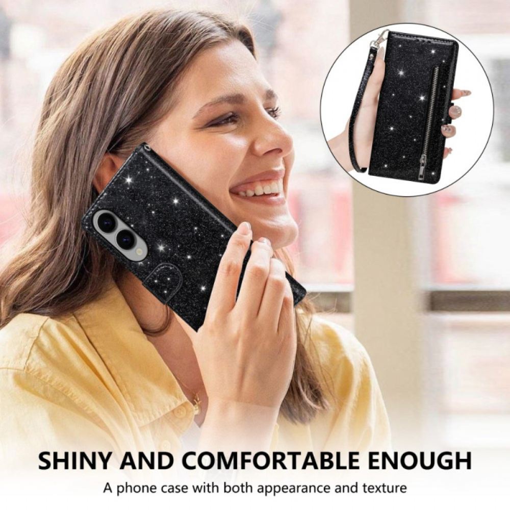 Kožený Kryt Samsung Galaxy S25 5g Edge Flitrovaná Peněženka