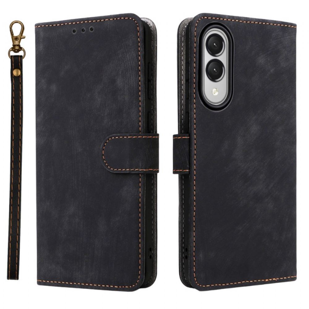 Kožený Kryt Samsung Galaxy S25 5g Edge Funkce Rfid S Páskem