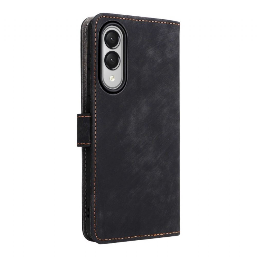 Kožený Kryt Samsung Galaxy S25 5g Edge Funkce Rfid S Páskem