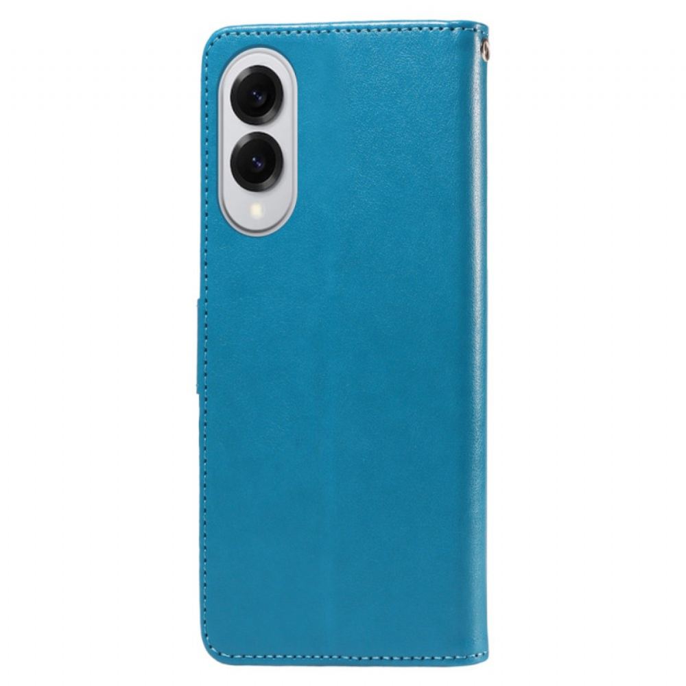 Kožený Kryt Samsung Galaxy S25 5g Edge Květinový Vzor