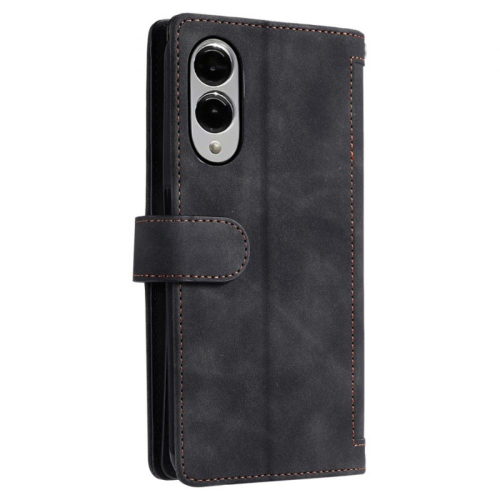 Kožený Kryt Samsung Galaxy S25 5g Edge Peněženka Na Zip