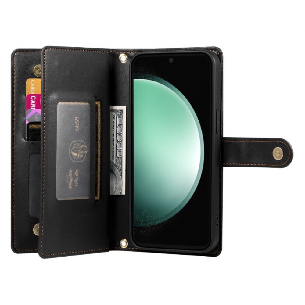 Kožený Kryt Samsung Galaxy S25 5g Edge Peněženka S Popruhy