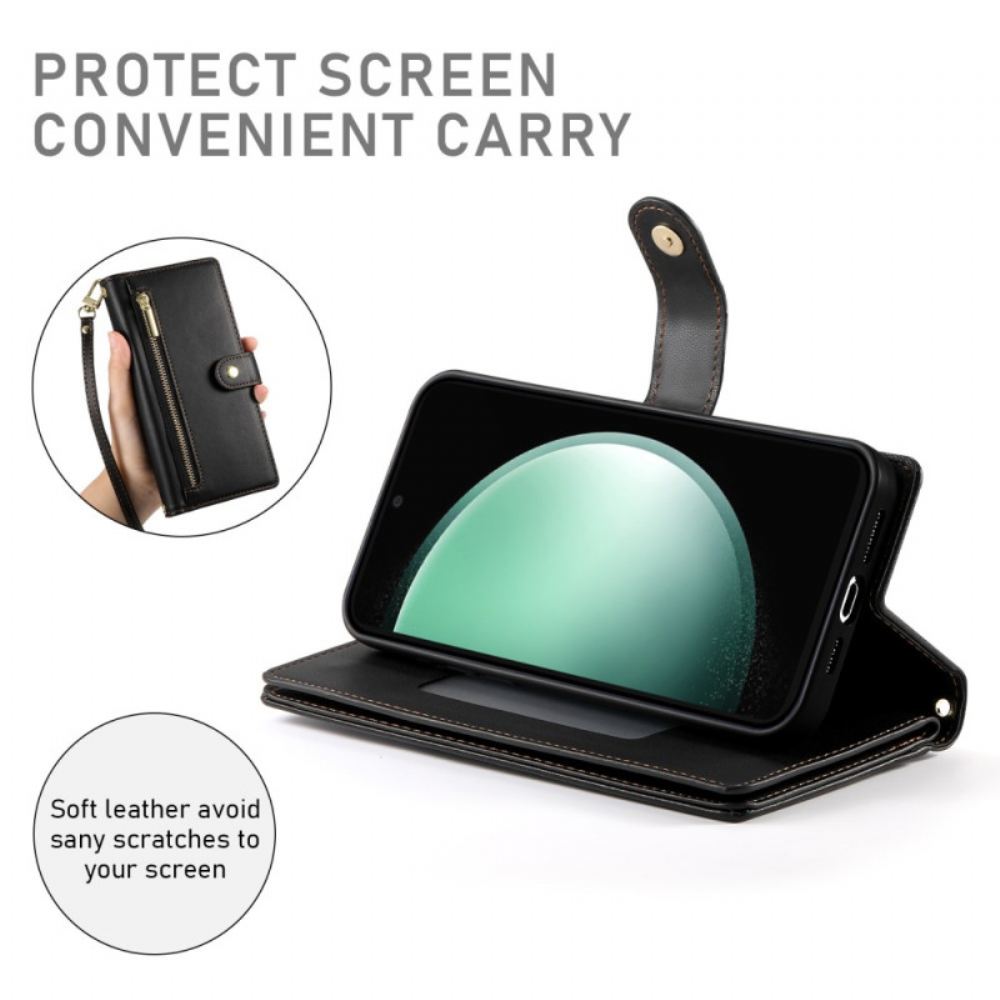 Kožený Kryt Samsung Galaxy S25 5g Edge Peněženka S Popruhy