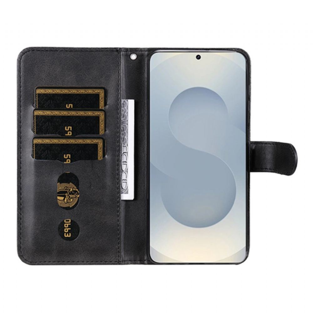 Kožený Kryt Samsung Galaxy S25 5g Edge Pouzdro Na Zip