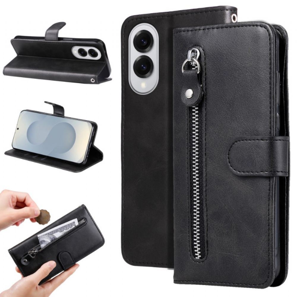 Kožený Kryt Samsung Galaxy S25 5g Edge Pouzdro Na Zip