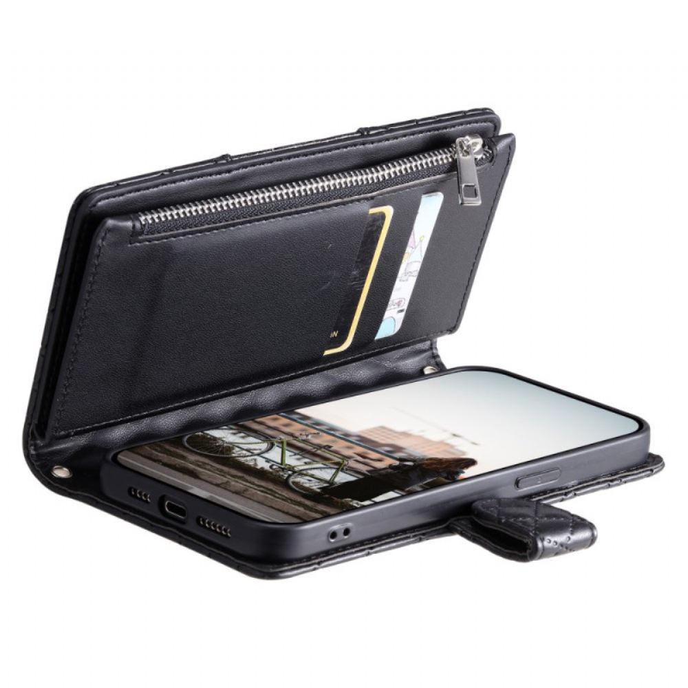 Kožený Kryt Samsung Galaxy S25 5g Edge Prošívaná Peněženka